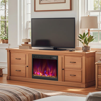 18/23/26 Inch 1500W Electric Fireplace Insert with Remote Control-18 inches, Black Fireplaces   at Gallery Canada