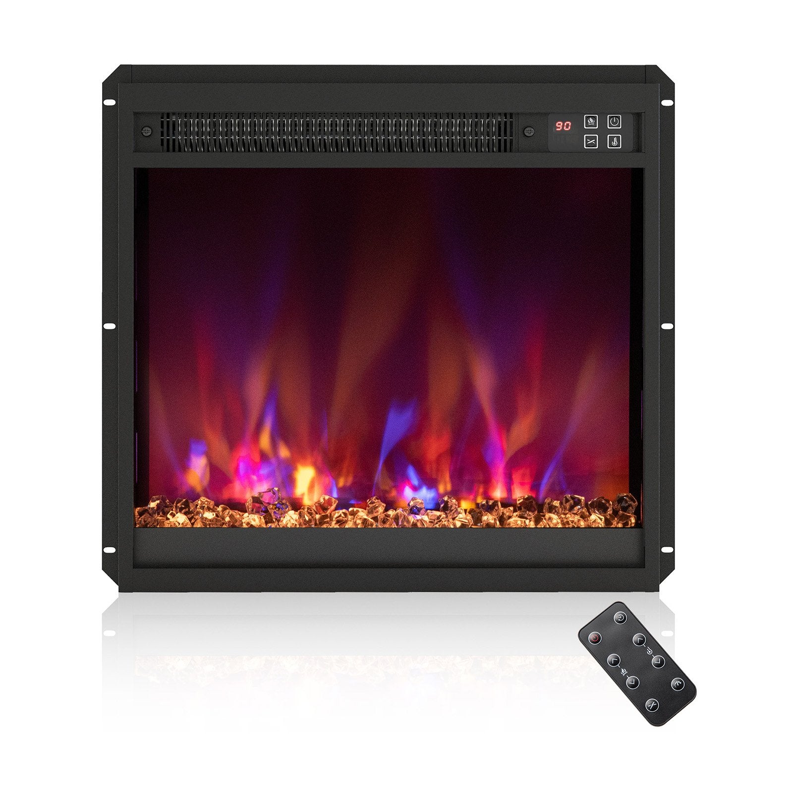 18/23/26 Inch 1500W Electric Fireplace Insert with Remote Control-18 inches, Black Fireplaces Black - 18 Inch at Gallery Canada