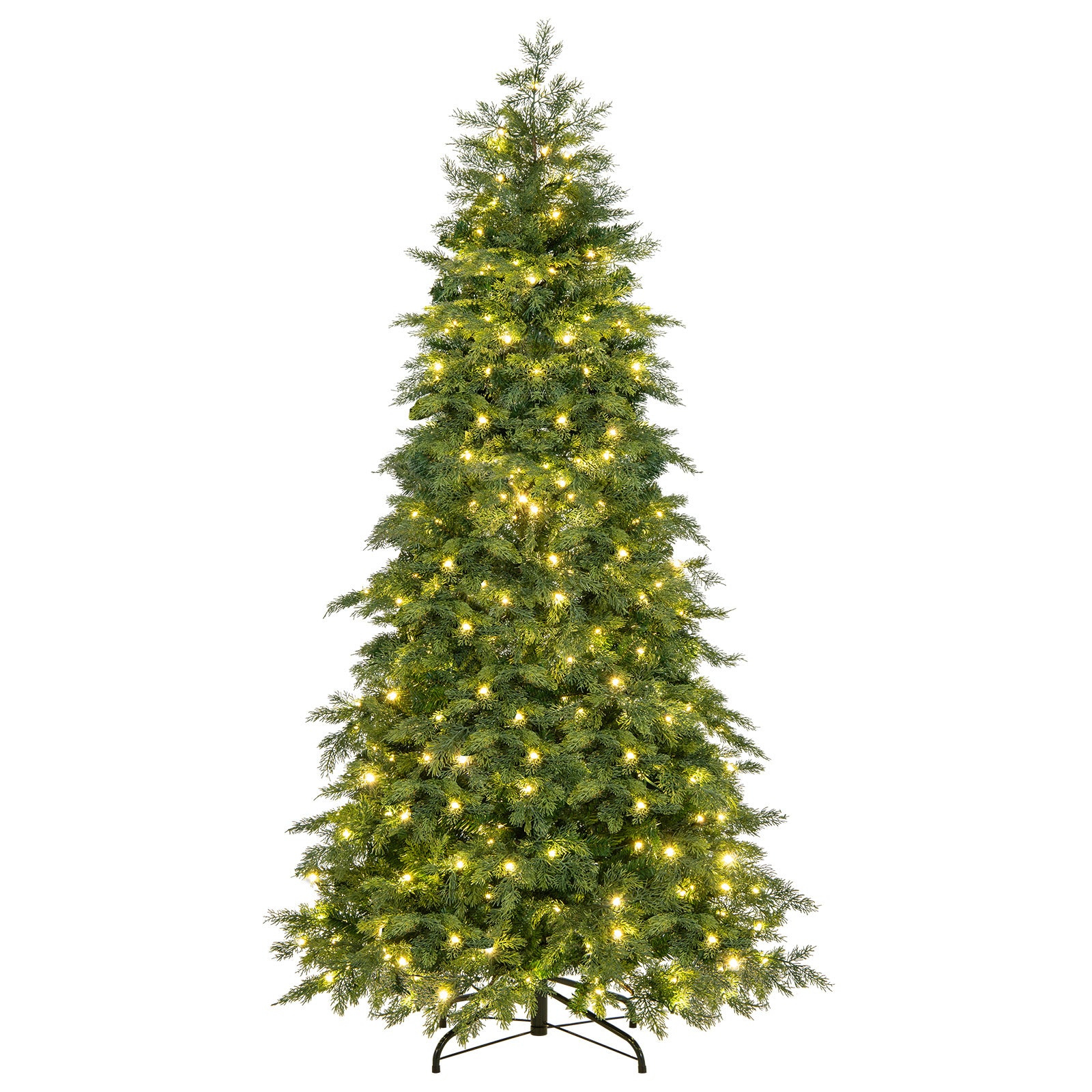 6/7.5 Feet Pre-Lit Artificial Christmas Tree with 11 Modes and Metal Stand-6 ft Christmas Tree Options  at Gallery Canada