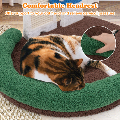 Mushroom Cat Bed Cat Claw Scratcher with Wide Bed and Sisal Scratch Panel, Multicolor Cat Trees Condos & Scratchers   at Gallery Canada