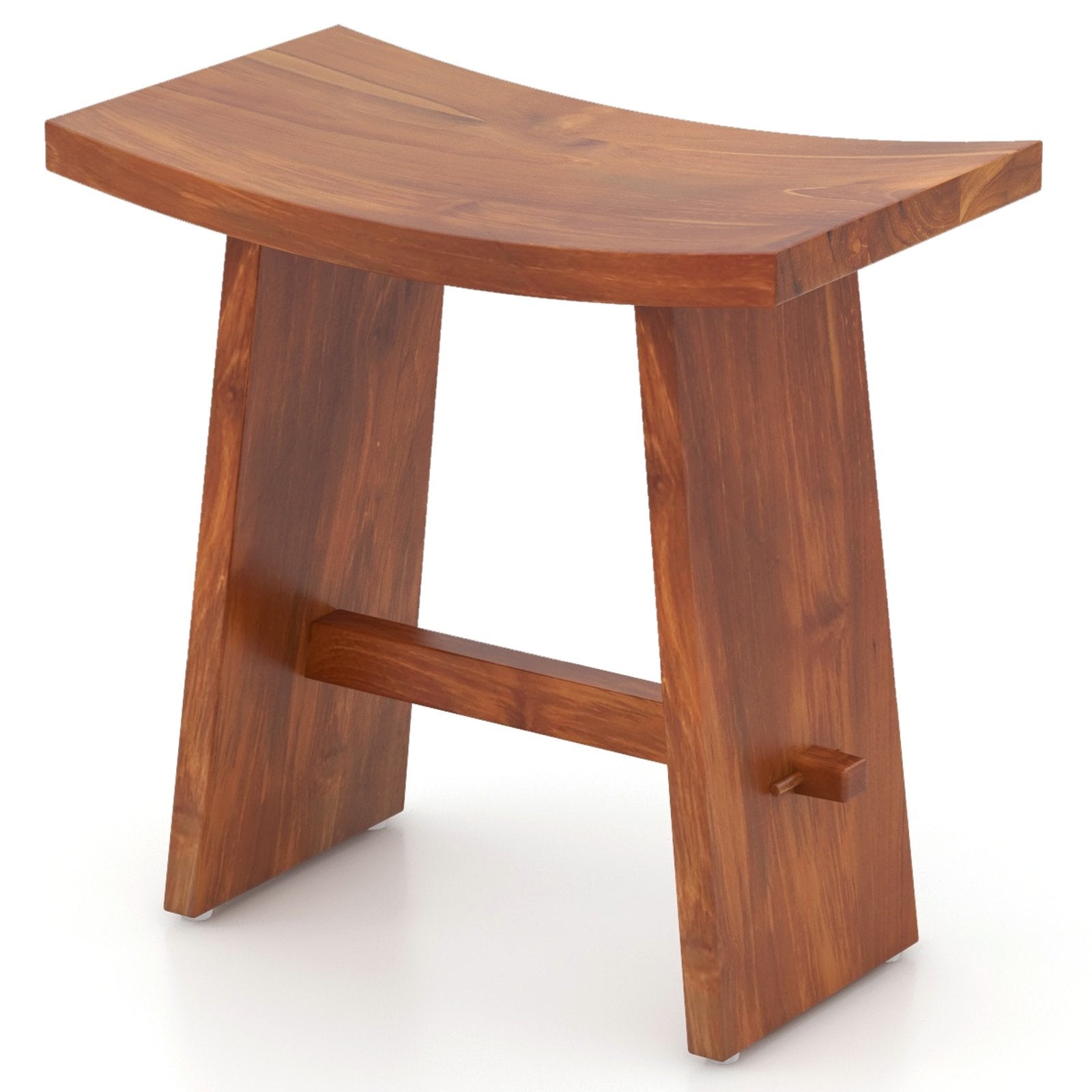 20 Inch Fully Assembled Shower Stool with Curved Seat for Inside Shower Bath Safety Teak at Gallery Canada