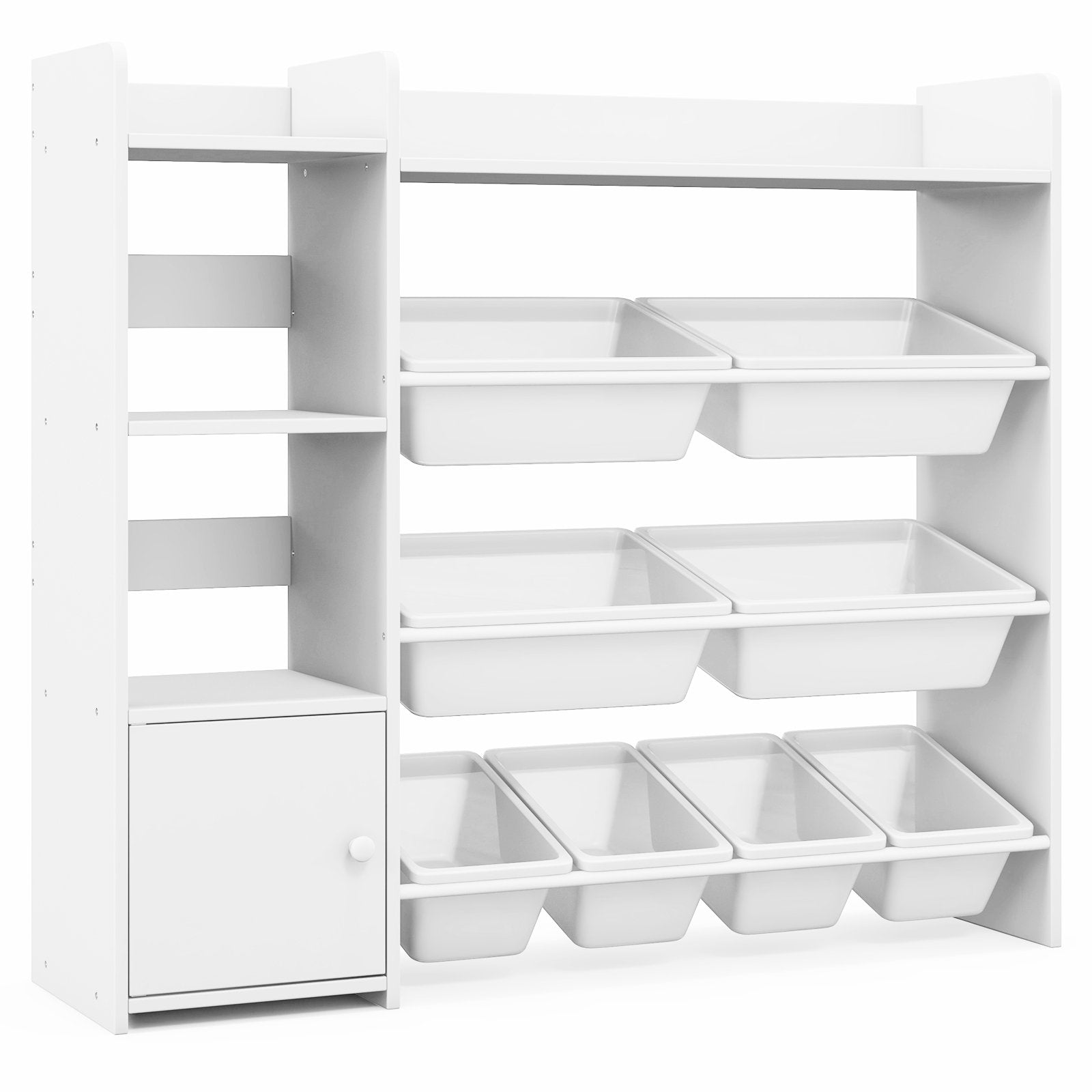 4-Tier Kids Toy Storage Organizer Bookshelf and Toy Storage Rack with Door, White Kids Storage   at Gallery Canada