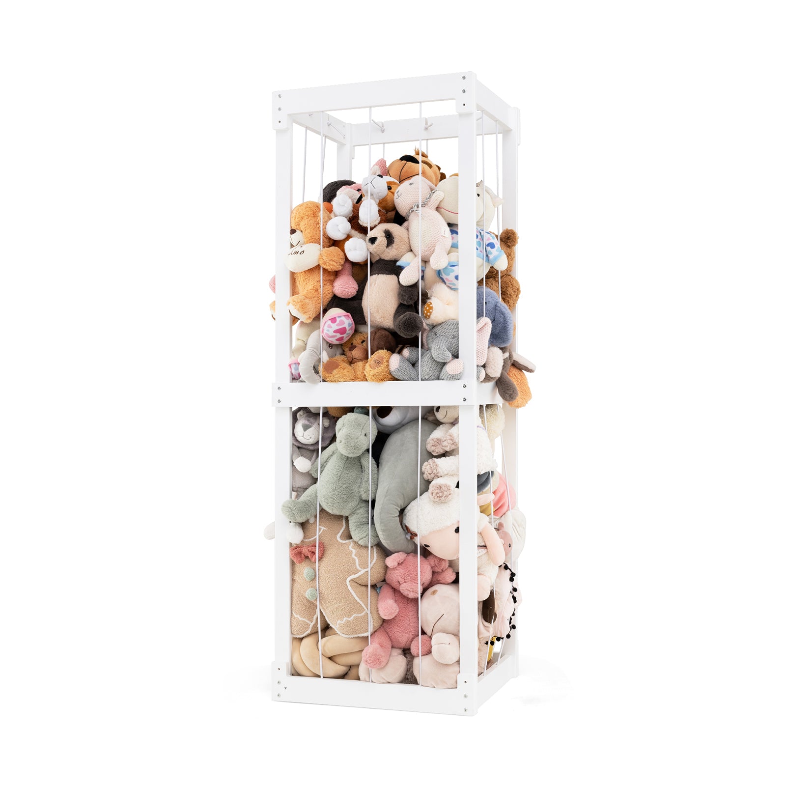 300L Large Stuffed Animal Storage with Open Top and Elastic Cords, White Kids Storage White  at Gallery Canada