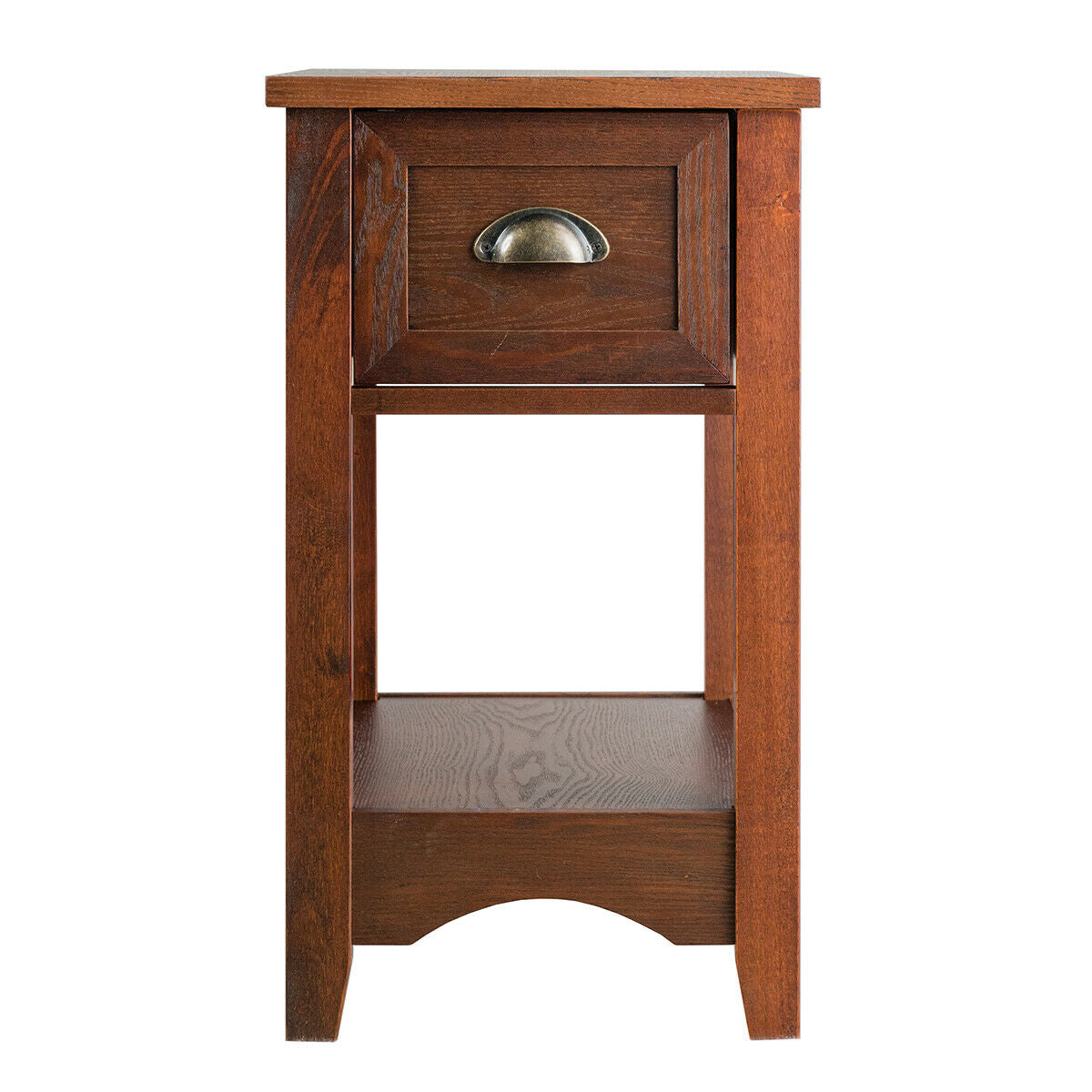Contemporary Chair Side End Table Compact Table with Drawer Nightstand, Natural End & Side Tables at Gallery Canada