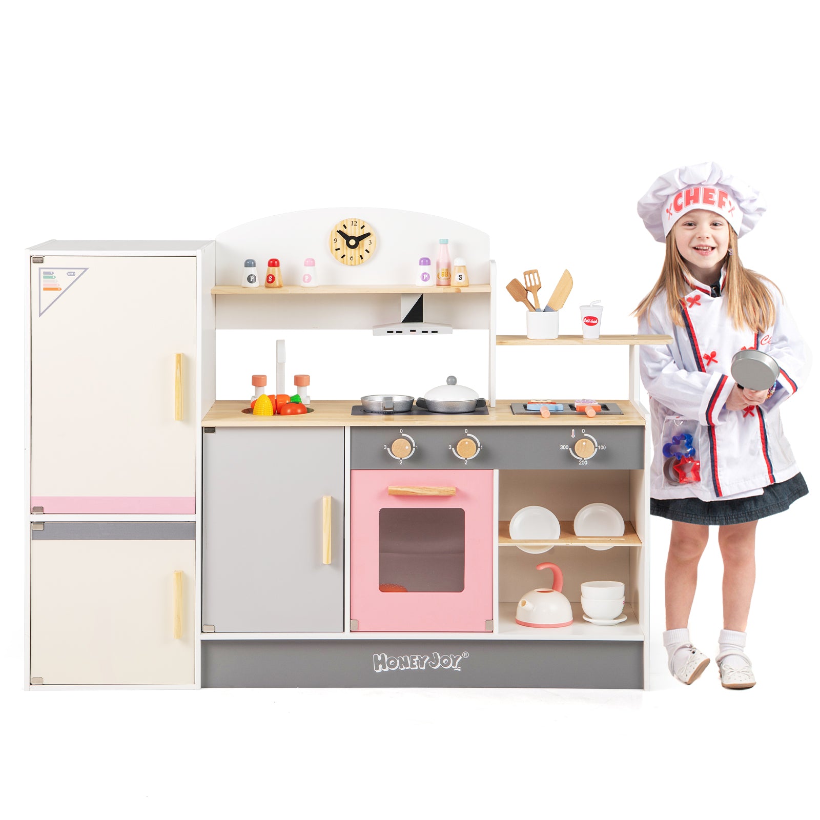Kids Play Kitchen Set with Realistic Range Hood and Refrigerator Play Kitchen Sets at Gallery Canada
