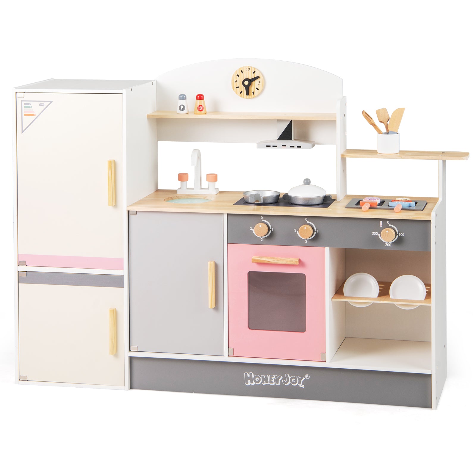 Kids Play Kitchen Set with Realistic Range Hood and Refrigerator Play Kitchen Sets at Gallery Canada