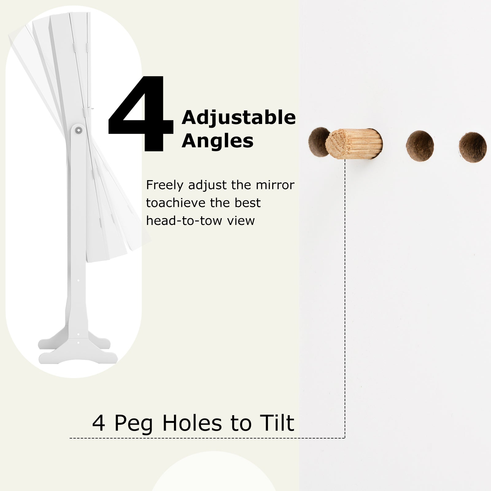 Lockable Freestanding Jewelry Cabinet Armoire with Full-Length Mirror and Lights, White Jewelry Armoires at Gallery Canada