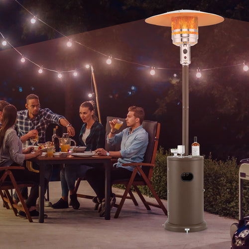 50000 BTU Propane Patio Heater with Round Table Design, Brown