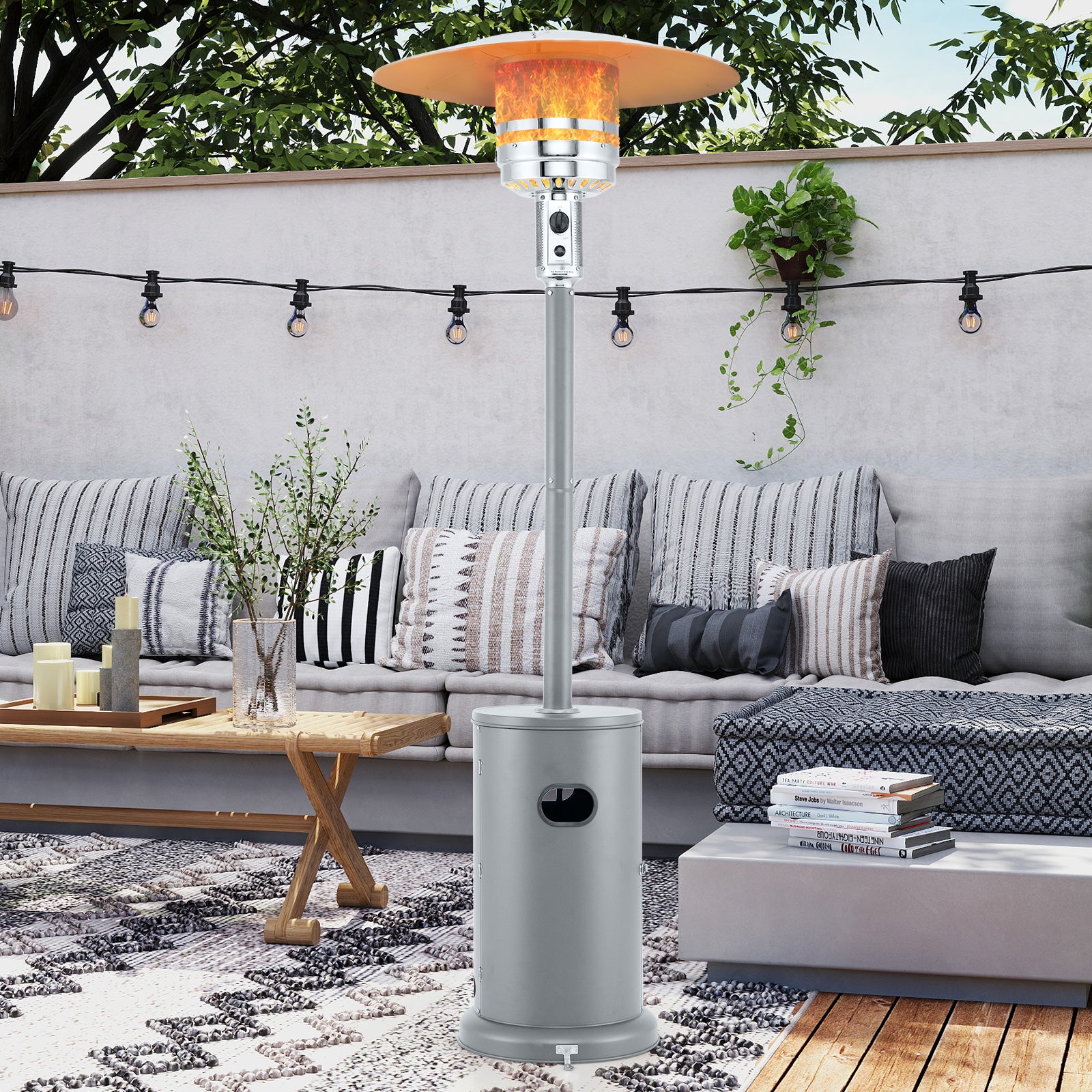 50000 BTU Propane Patio Heater with Round Table Design, Gray Patio Heaters at Gallery Canada