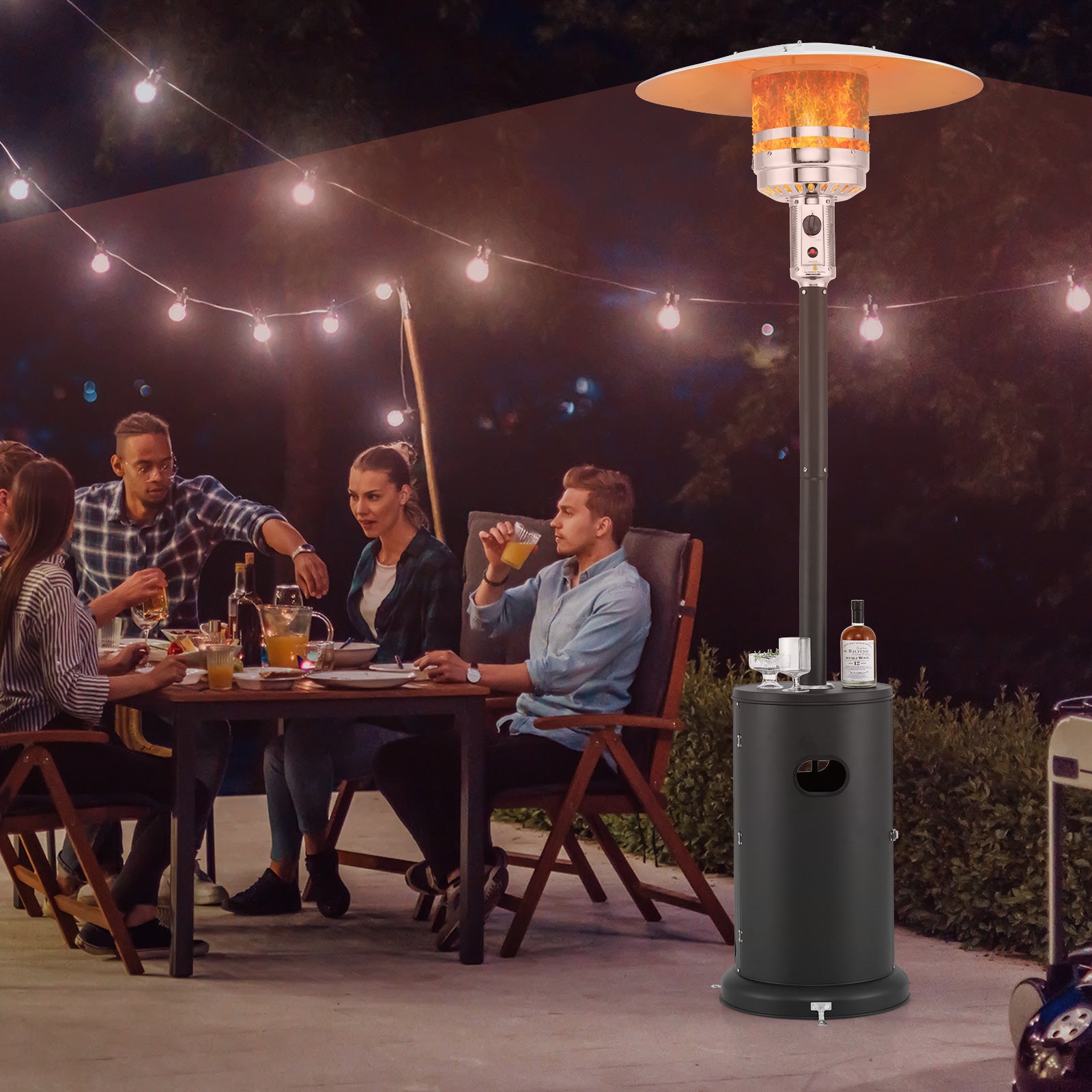 50000 BTU Propane Patio Heater with Round Table Design, Black Patio Heaters at Gallery Canada