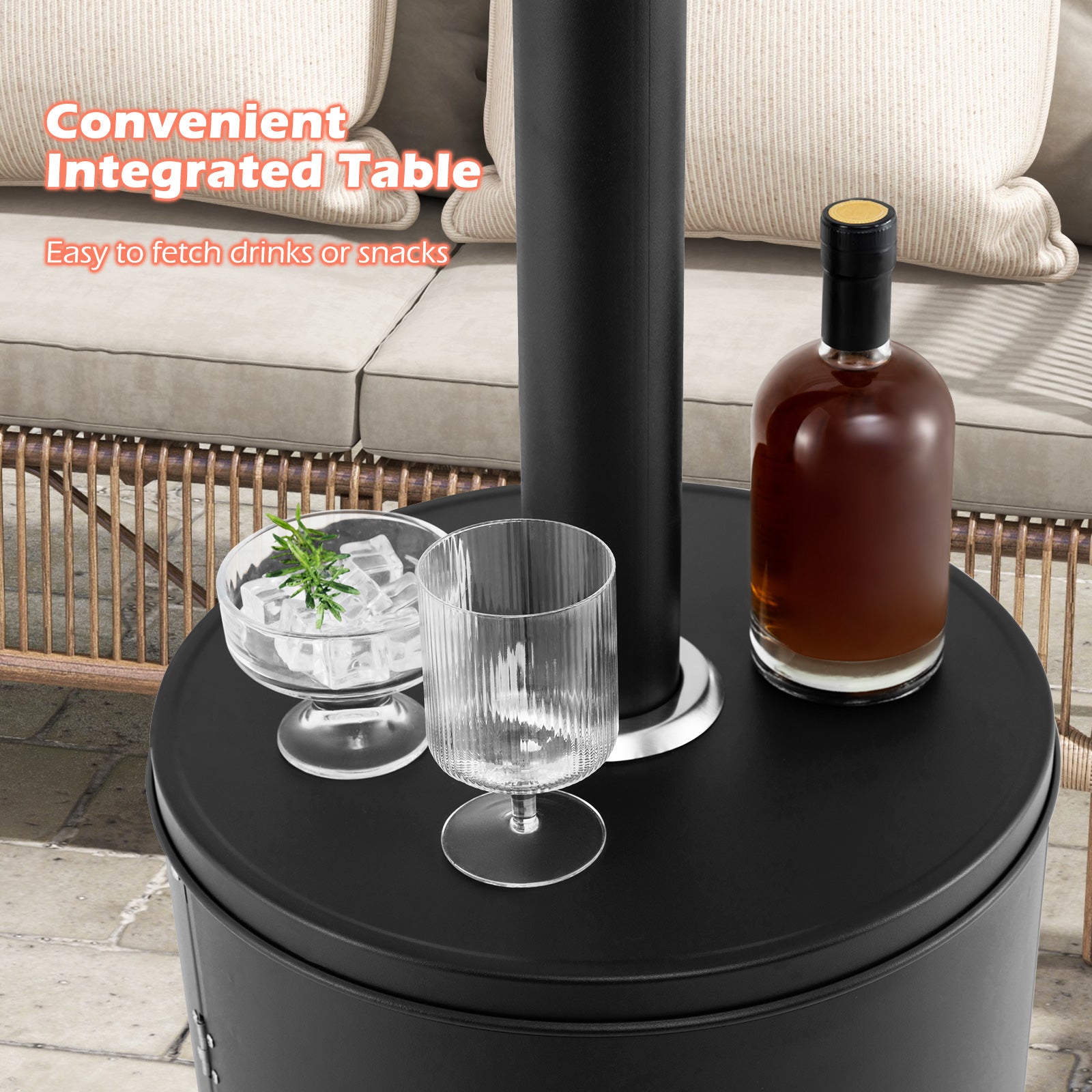 50000 BTU Propane Patio Heater with Round Table Design, Black Patio Heaters at Gallery Canada