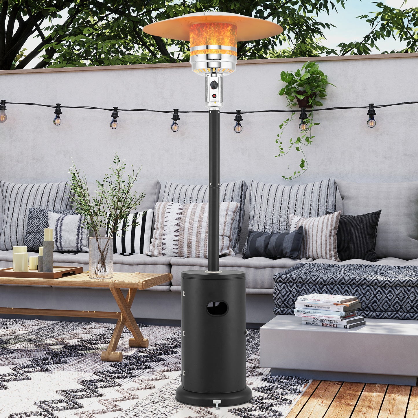 50000 BTU Propane Patio Heater with Round Table Design, Black Patio Heaters at Gallery Canada