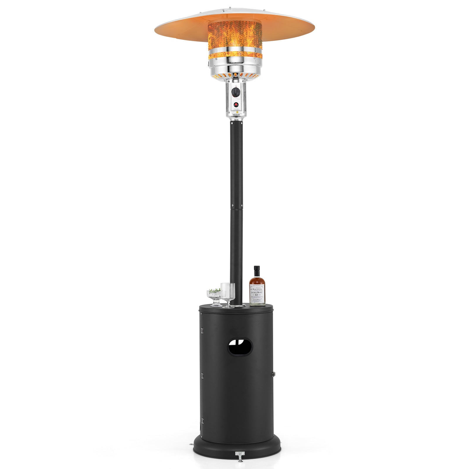 50000 BTU Propane Patio Heater with Round Table Design, Black Patio Heaters Black at Gallery Canada