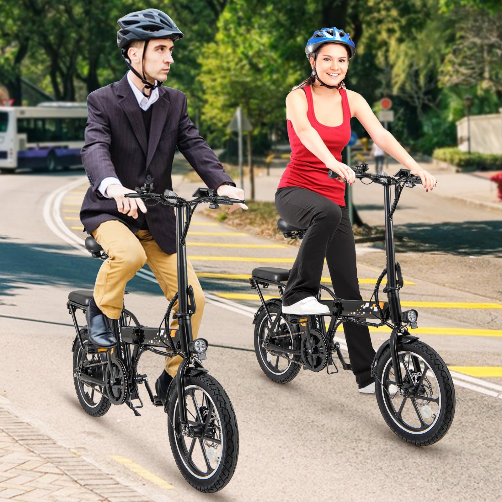 Folding Electric Bicycle with 500W Brushless Motor and Dual Disk Brakes Exercise Machines at Gallery Canada