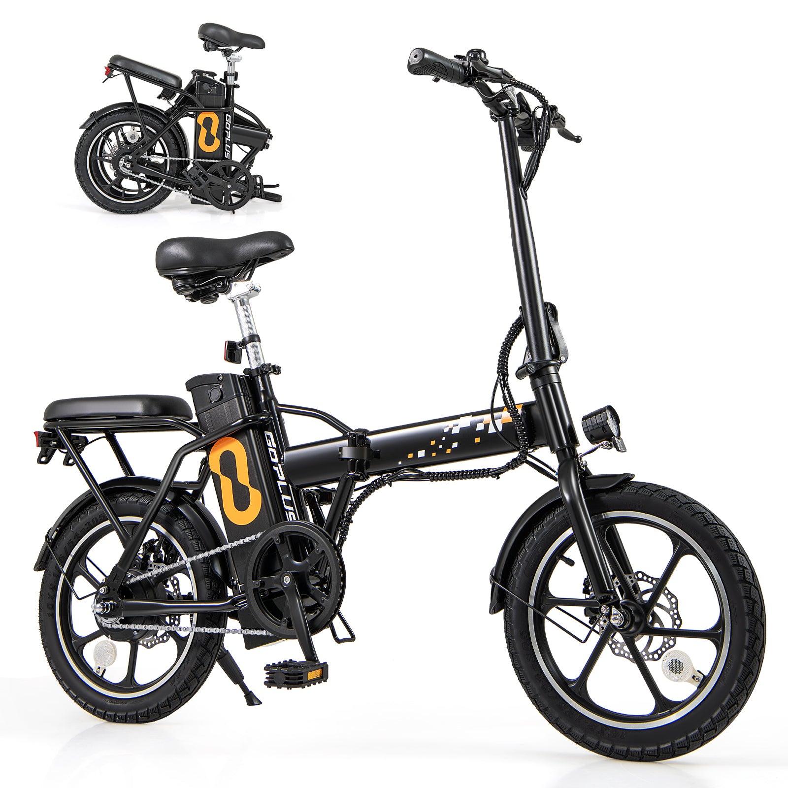 Folding Electric Bicycle with 500W Brushless Motor and Dual Disk Brakes Exercise Machines at Gallery Canada