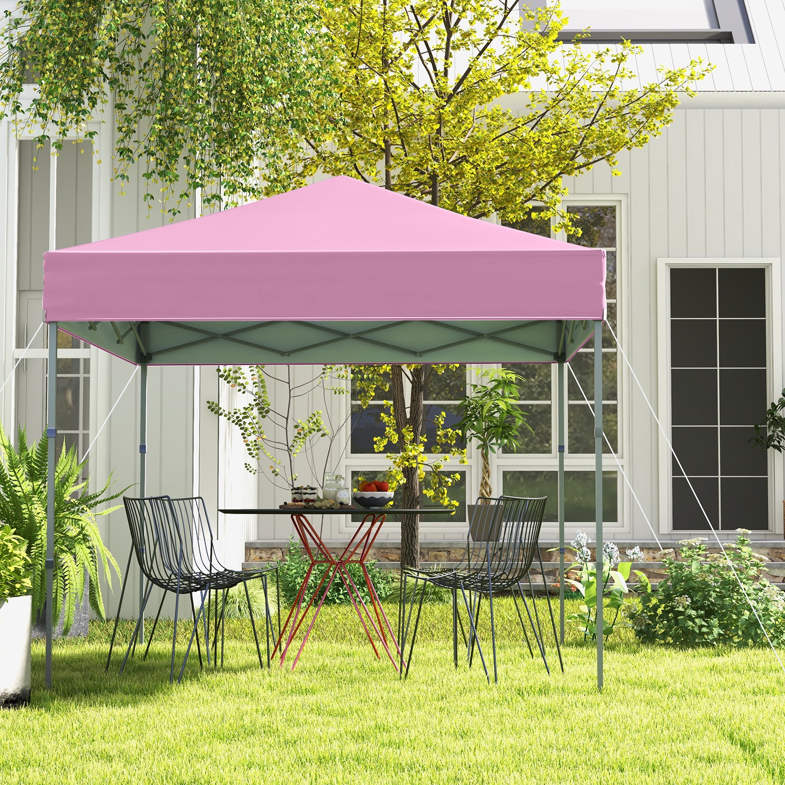 6.6 x 6.6 Feet Outdoor Pop-up Canopy Tent with UPF 50+ Sun Protection, Pink Canopies at Gallery Canada