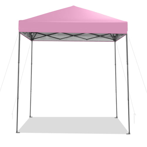 6.6 x 6.6 Feet Outdoor Pop-up Canopy Tent with UPF 50+ Sun Protection, Pink