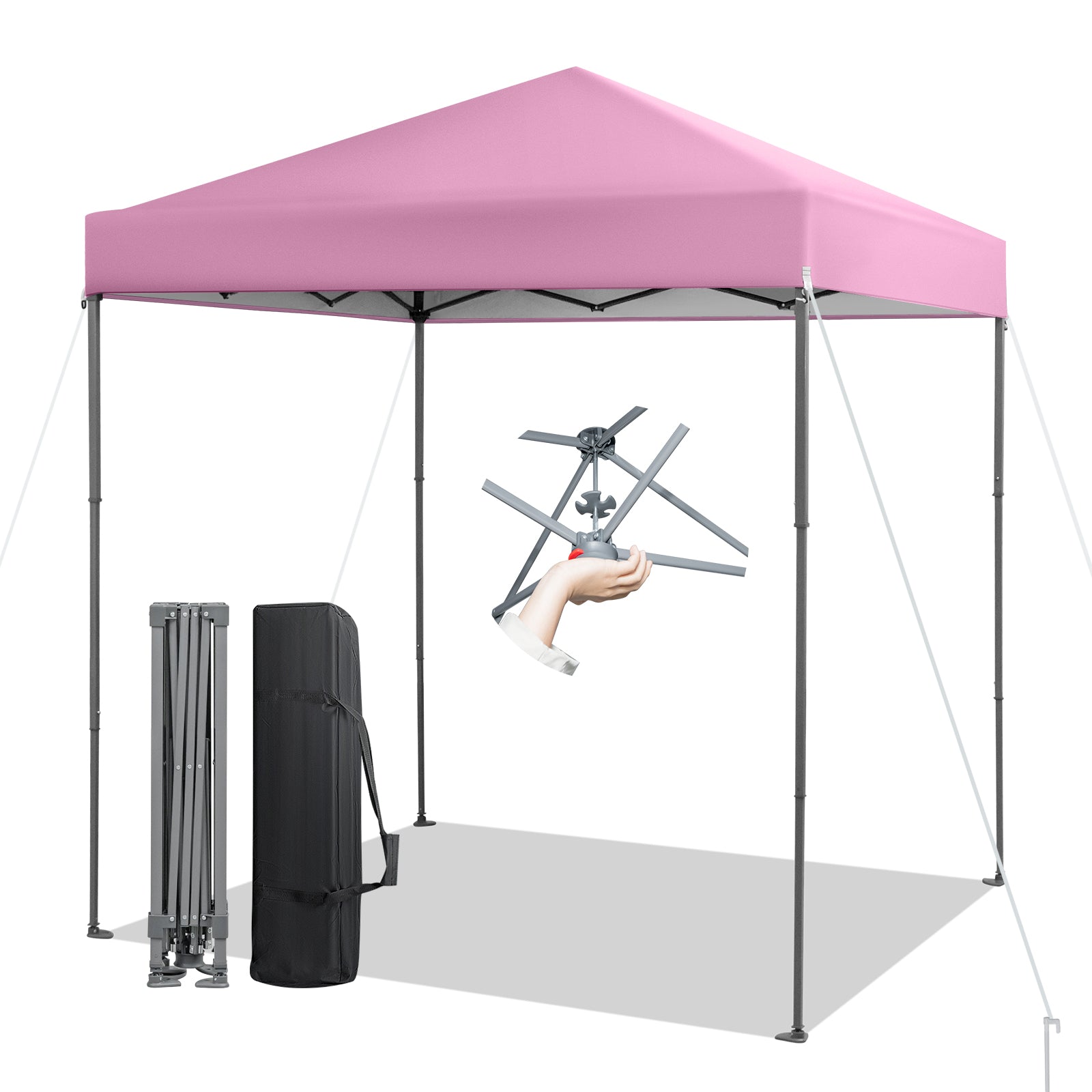 6.6 x 6.6 Feet Outdoor Pop-up Canopy Tent with UPF 50+ Sun Protection, Pink Canopies at Gallery Canada