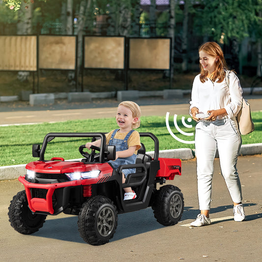 2-Seater Kids Ride On Dump Truck with Dump Bed and Shovel, Red Powered Ride On Toys at Gallery Canada