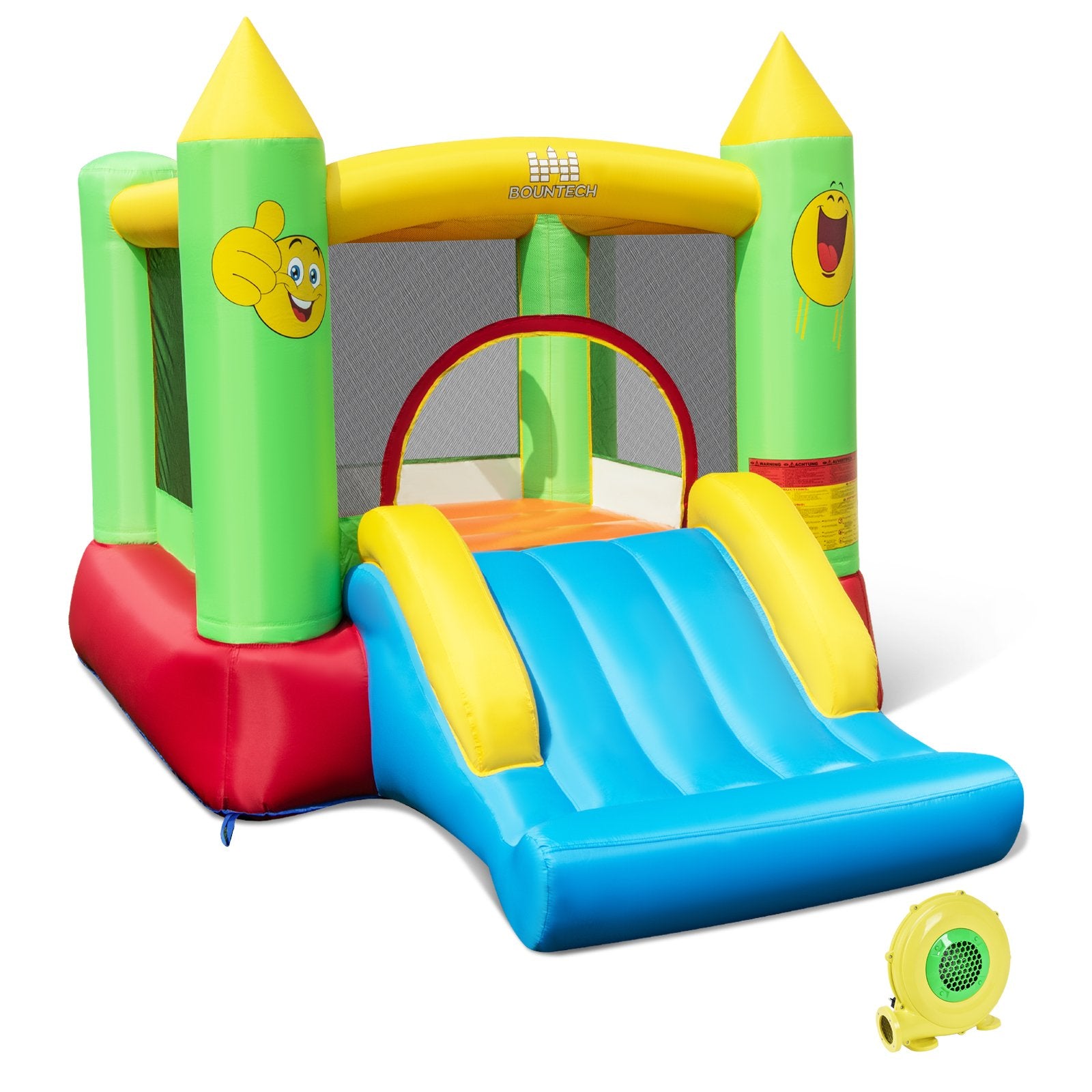Inflatable Bounce House Kids Blow-up Bouncer with Slide with 480W Blower, Multicolor Bounce House Multicolor at Gallery Canada