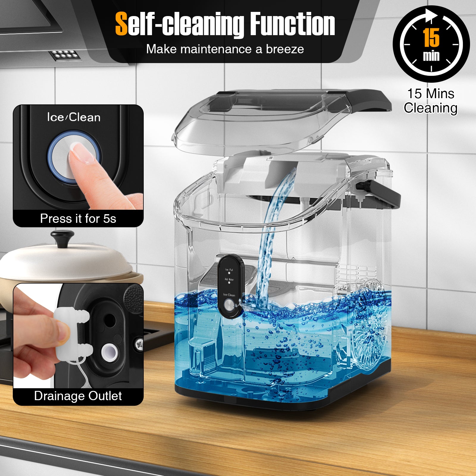 Nugget Countertop Ice Maker with Soft Chewable Pellet Ice, Black Ice Makers at Gallery Canada