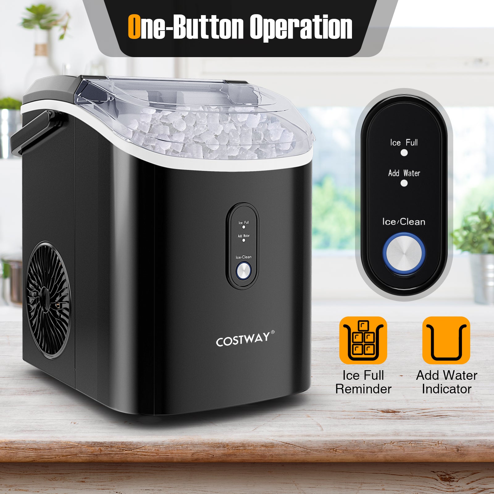 Nugget Countertop Ice Maker with Soft Chewable Pellet Ice, Black Ice Makers at Gallery Canada