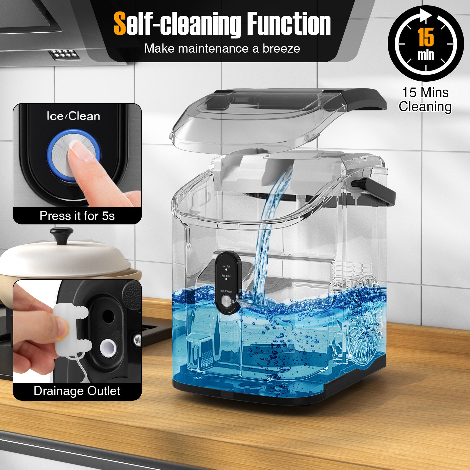 Nugget Countertop Ice Maker with Soft Chewable Pellet Ice, Silver Ice Makers at Gallery Canada