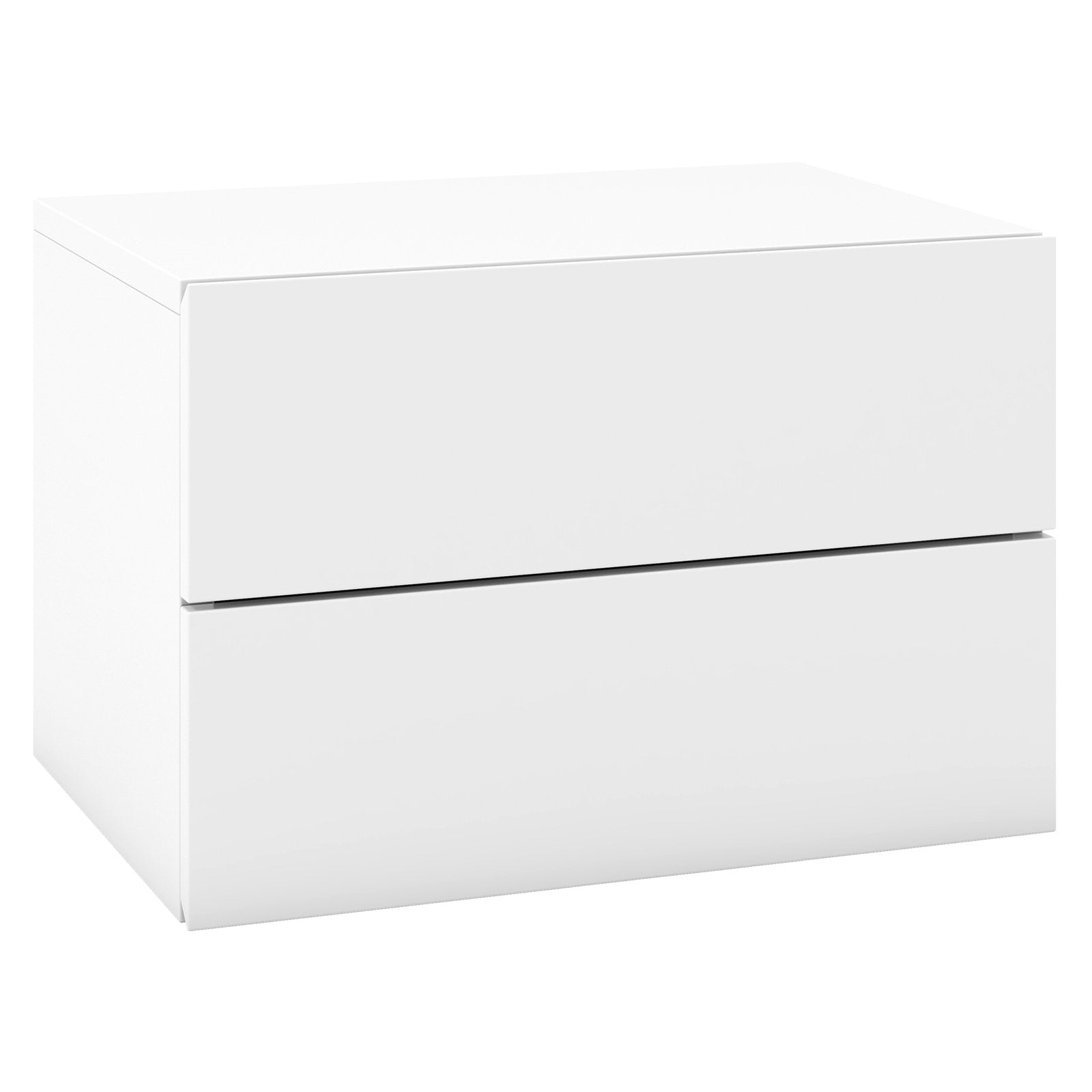Floating Nightstand with Drawers and Storage Shelf, White Nightstands White at Gallery Canada