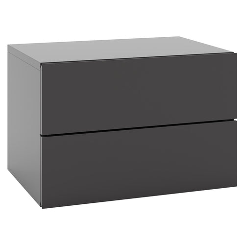 Floating Nightstand with Drawers and Storage Shelf, Gray