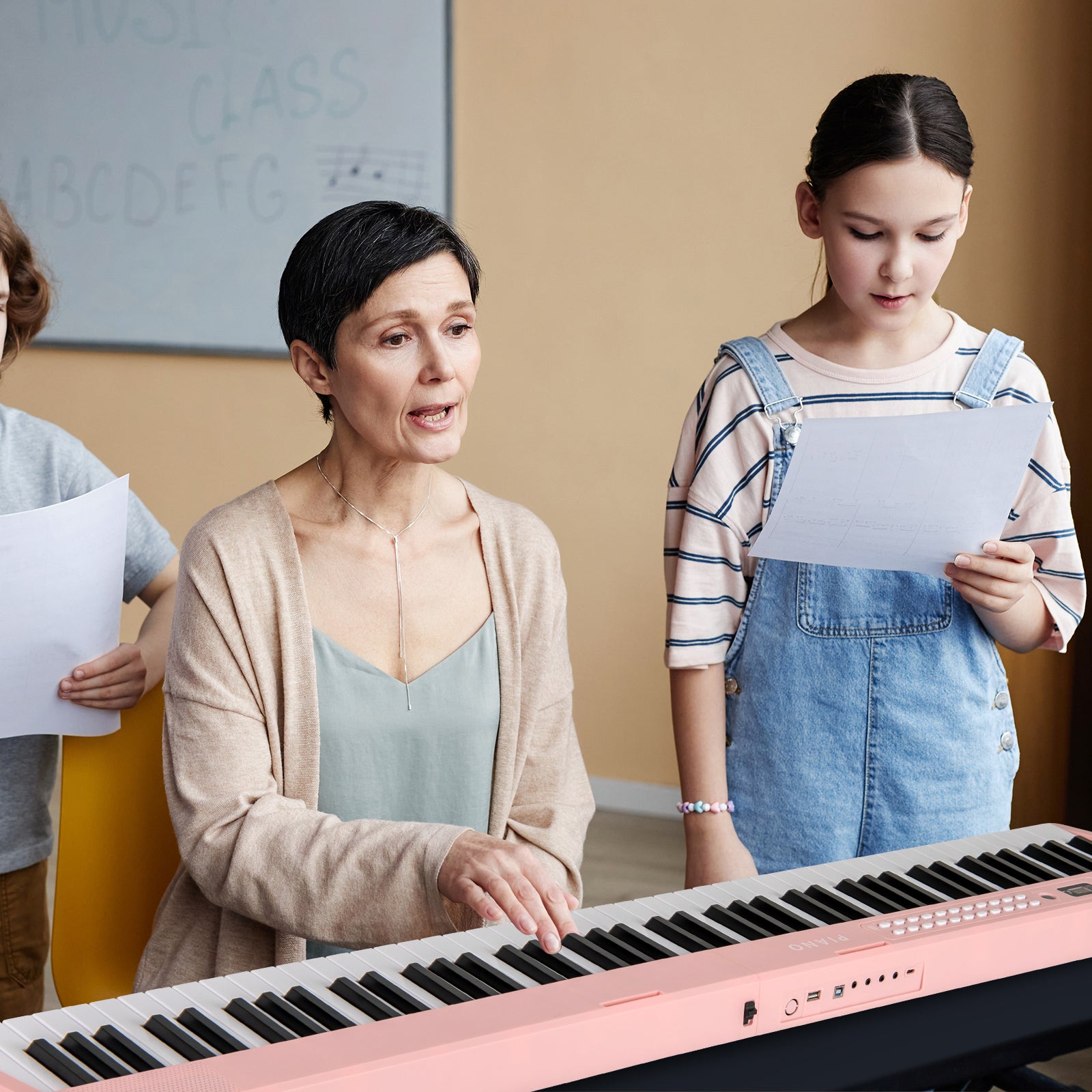88 Key Foldable Electric Keyboard Piano with Wireless MIDI and Dual Speakers, Pink Pianos & Keyboards at Gallery Canada