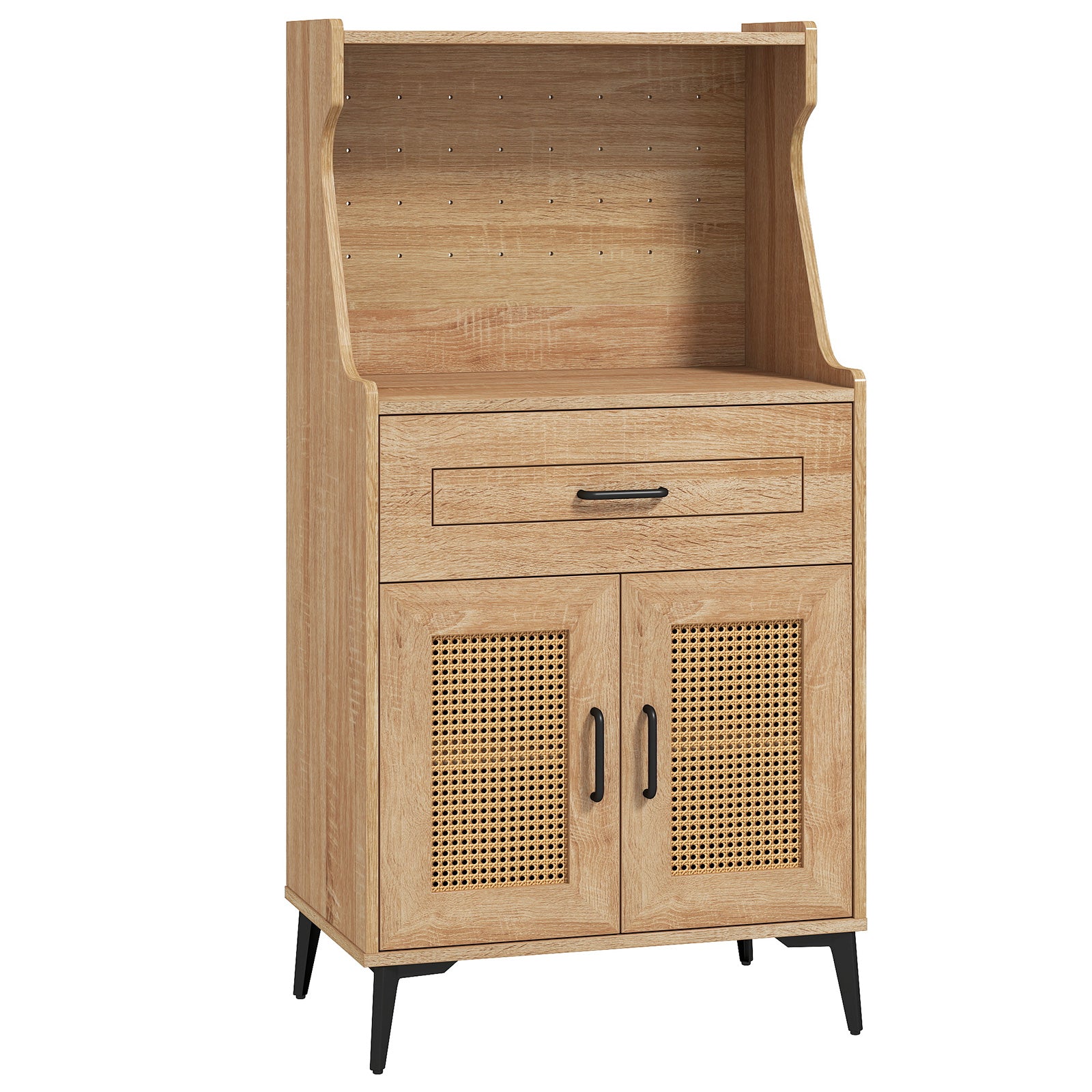 Coffee Bar Cabinet with Pegboard Storage Drawer and Adjustable Shelf, Oak Sideboards Cabinets & Buffets Oak at Gallery Canada