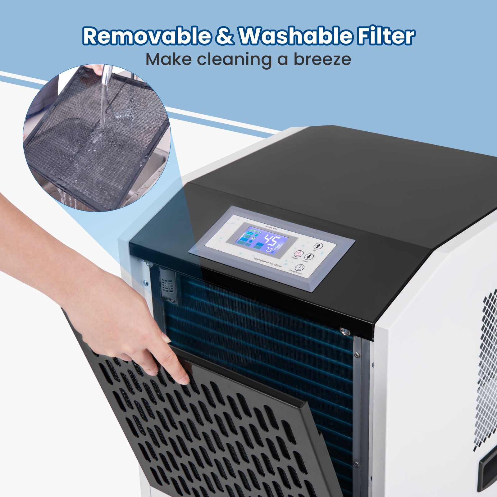 250 Pints Commercial Dehumidifier with Drain Hose Large Spaces up to 8500 Sq.Ft, White Dehumidifiers at Gallery Canada