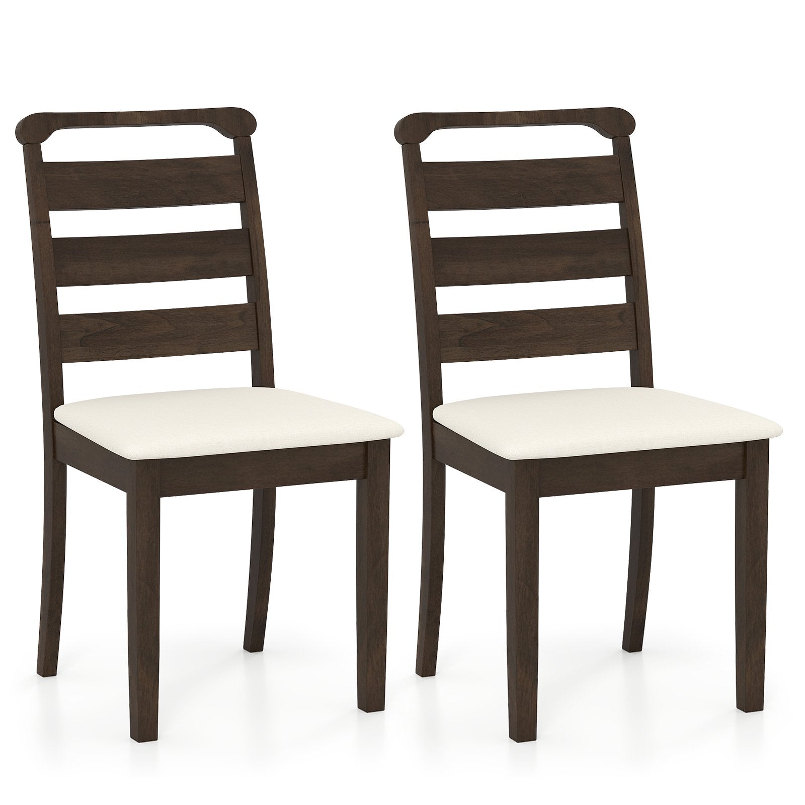 Polyester Upholstered Wooden Dining Chair Set of 2, Walnut Dining Chairs Walnut at Gallery Canada