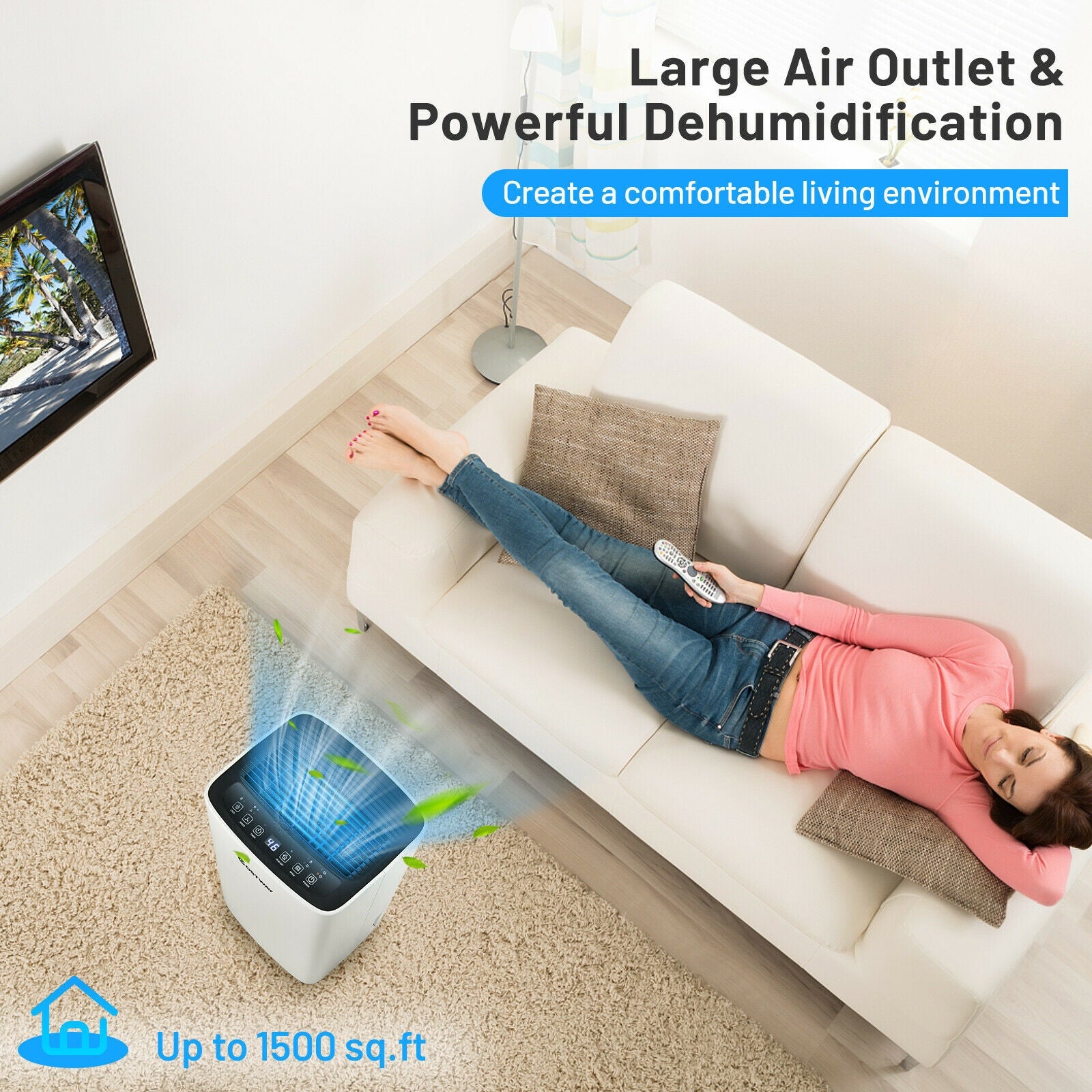 30 Pints 1500 Sq. ft Portable Dehumidifier For Medium To Large Spaces, White Dehumidifiers at Gallery Canada