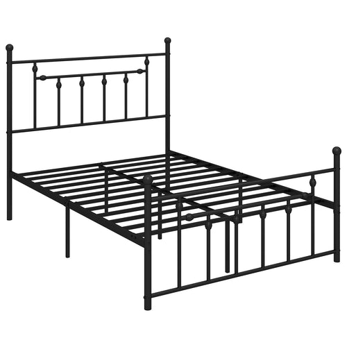 Full/Queen/Twin Size Heavy-duty Metal Bed Frame with Headboard-Full Size, Black