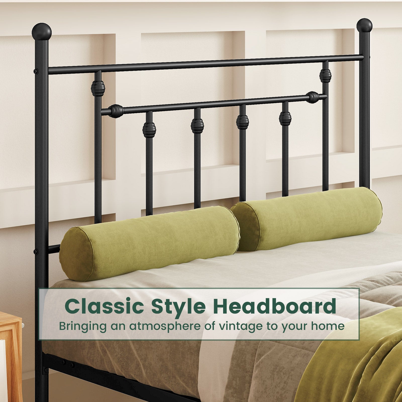 Full/Queen/Twin Size Heavy-duty Metal Bed Frame with Headboard-Full Size, Black Simple Bed Frame at Gallery Canada