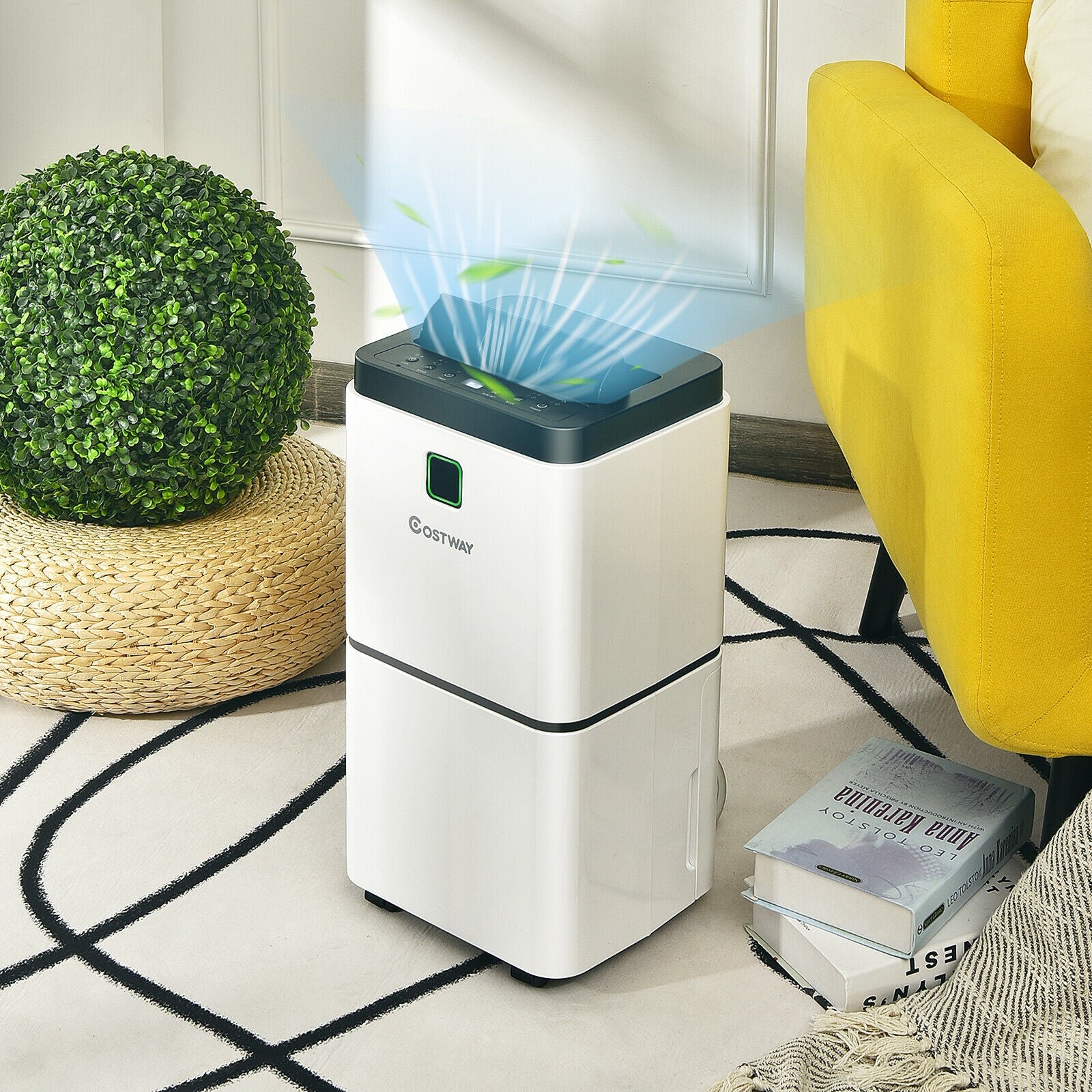 30 Pints 1500 Sq. ft Dehumidifier for Medium to Large Room with Indicator, White Dehumidifiers at Gallery Canada