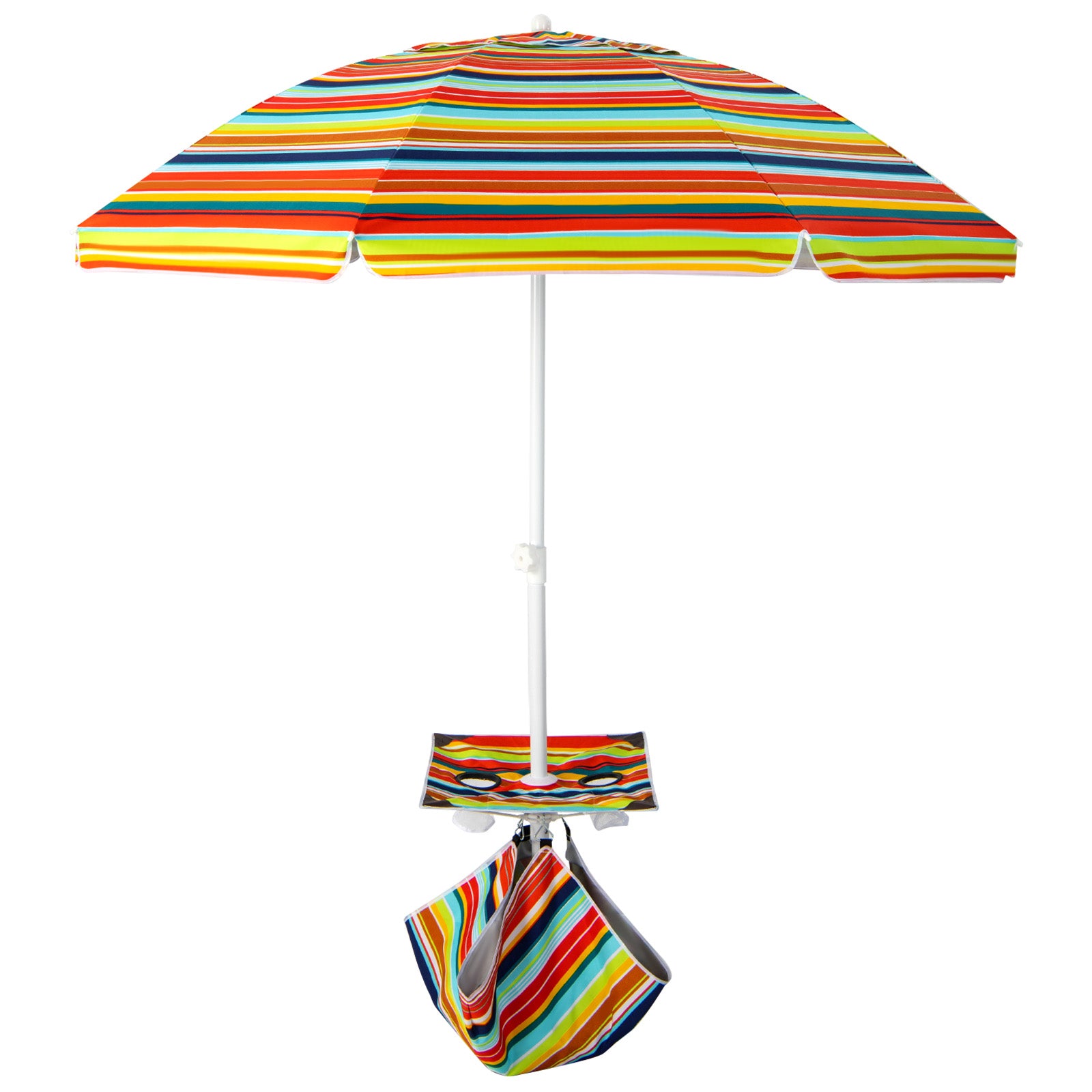 6.5 Feet Patio Beach Umbrella with Waterproof Polyester Fabric, Orange Outdoor Umbrellas at Gallery Canada