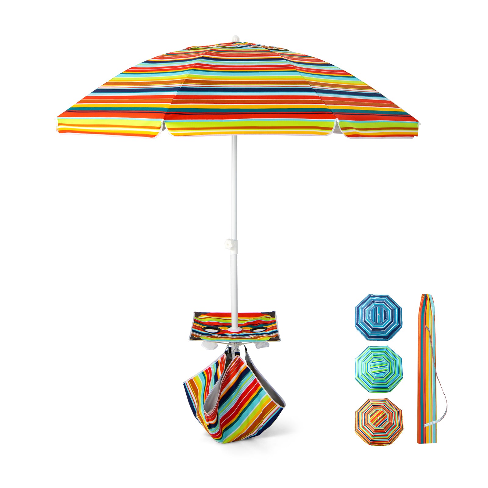 6.5 Feet Patio Beach Umbrella with Waterproof Polyester Fabric, Orange Outdoor Umbrellas at Gallery Canada