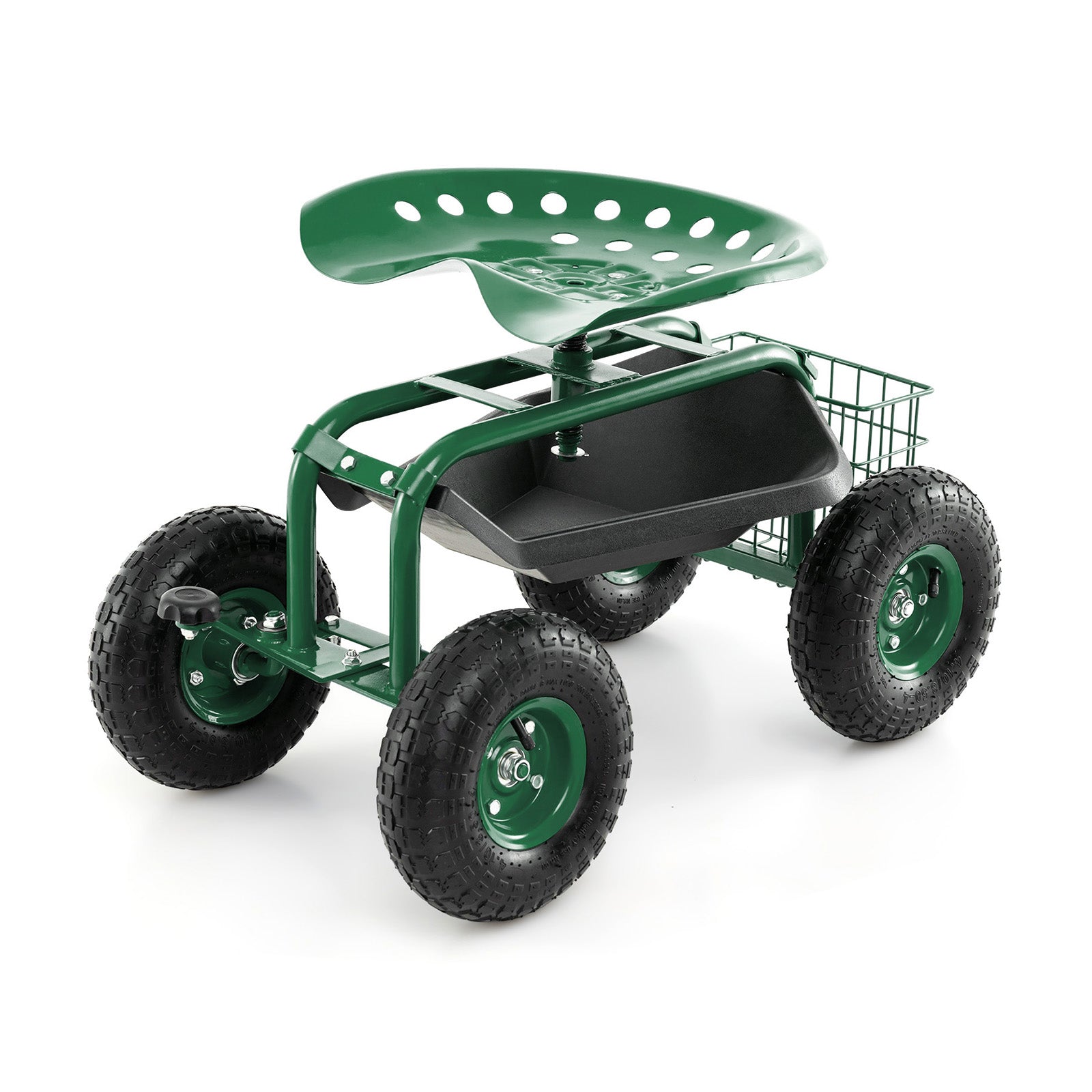 4-Wheel Rolling Garden Cart Work Seat, Green Garden Carts at Gallery Canada