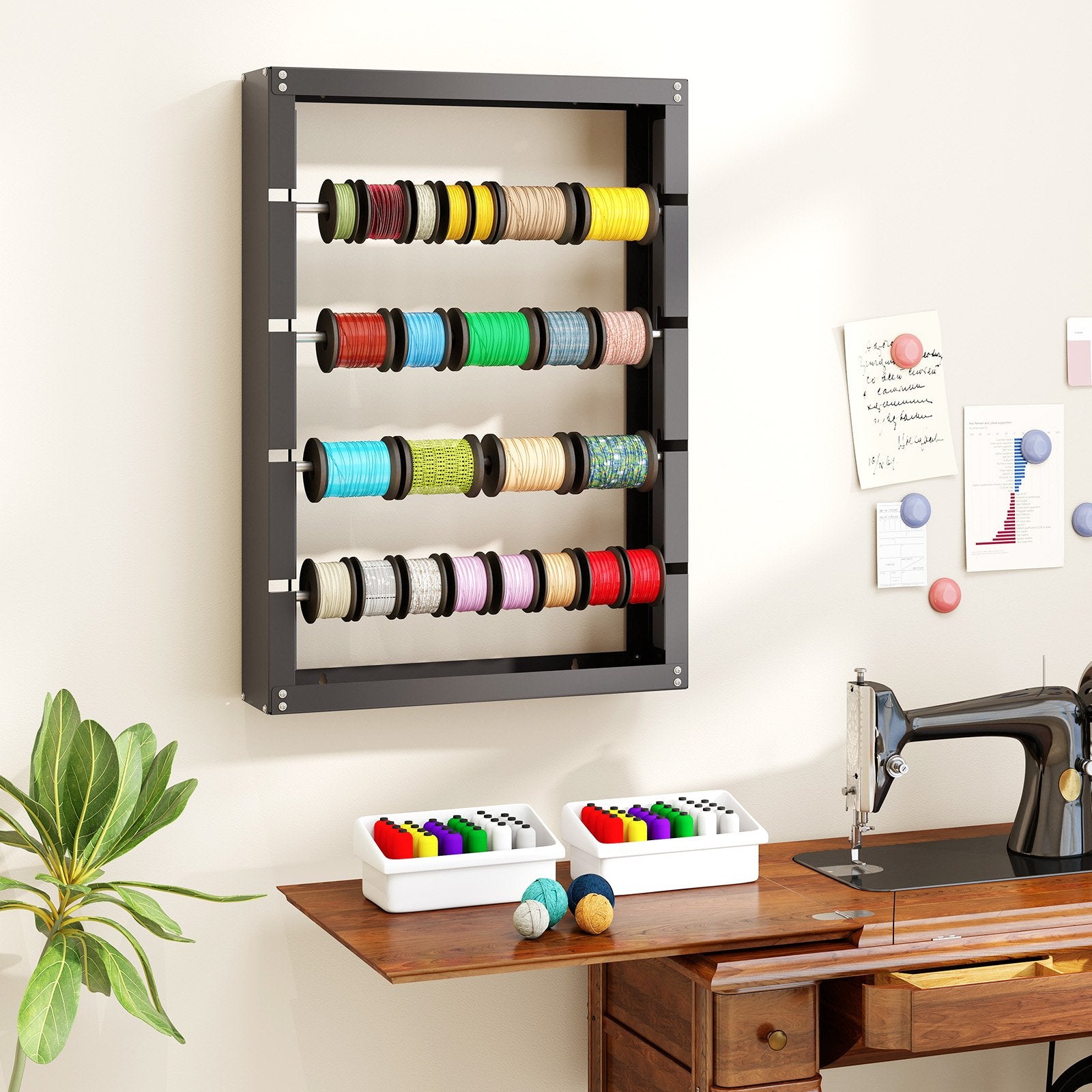 Wire Spool Rack with 4 Rods for Electrical Industrial and Retail Use, Gray Garages at Gallery Canada
