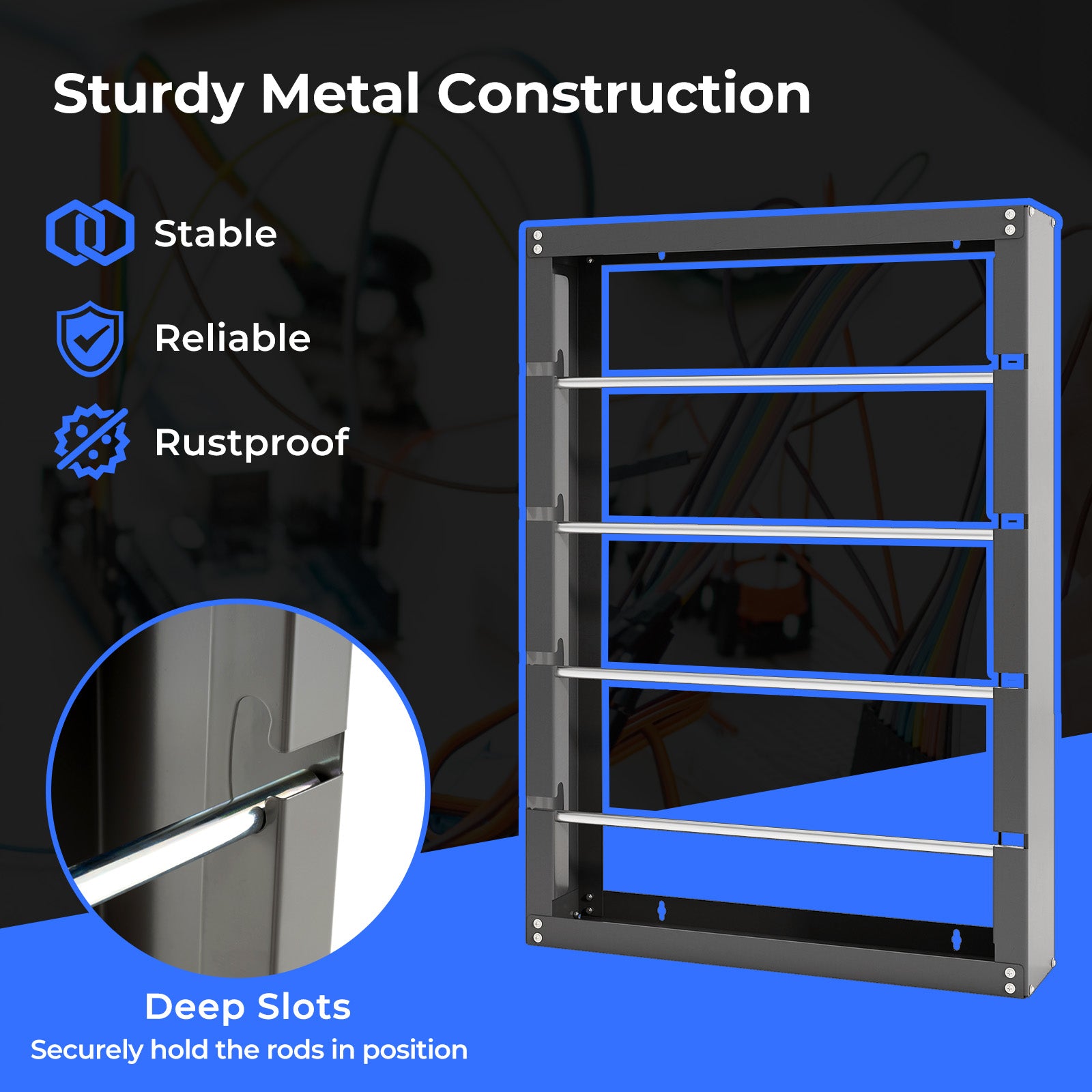 Wire Spool Rack with 4 Rods for Electrical Industrial and Retail Use, Gray Garages at Gallery Canada