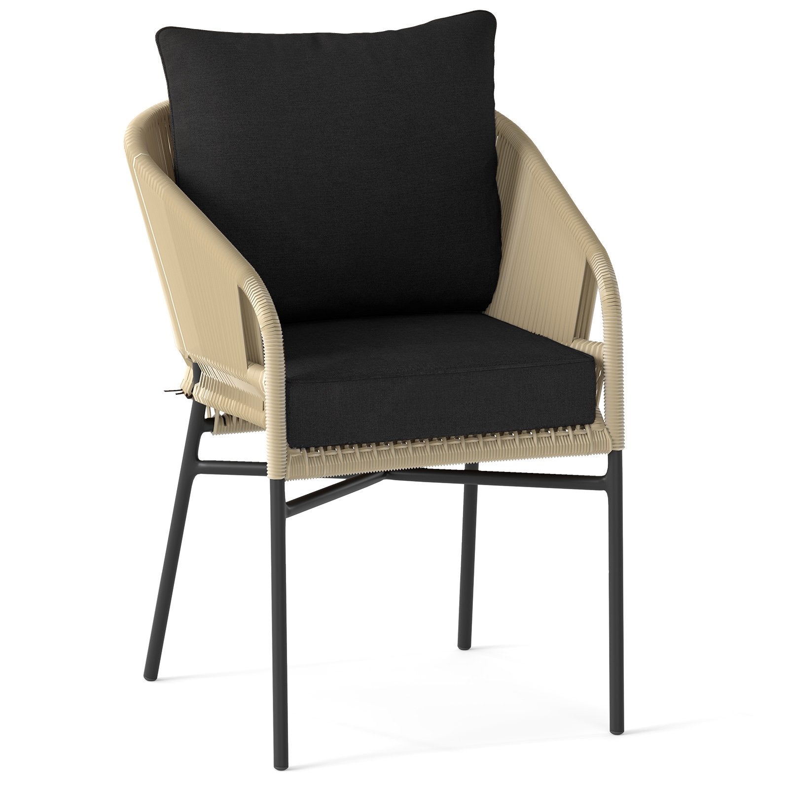 Deep Seat Chair Cushion Pads Set with Rope Belts for Indoor and Outdoor, Black Outdoor Furniture Accessories at Gallery Canada