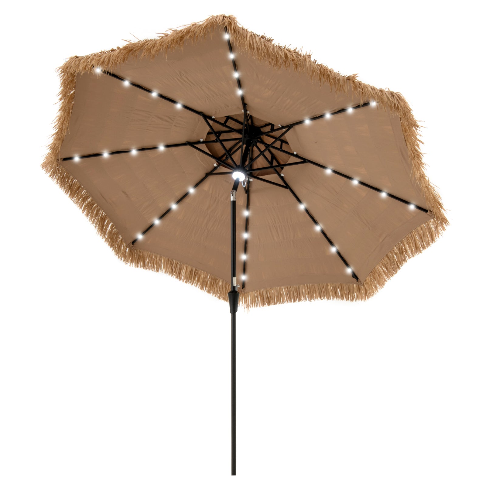 10 Feet Hawaiian Style Solar Lighted Thatched Tiki Patio Umbrella Outdoor Umbrellas Options at Gallery Canada