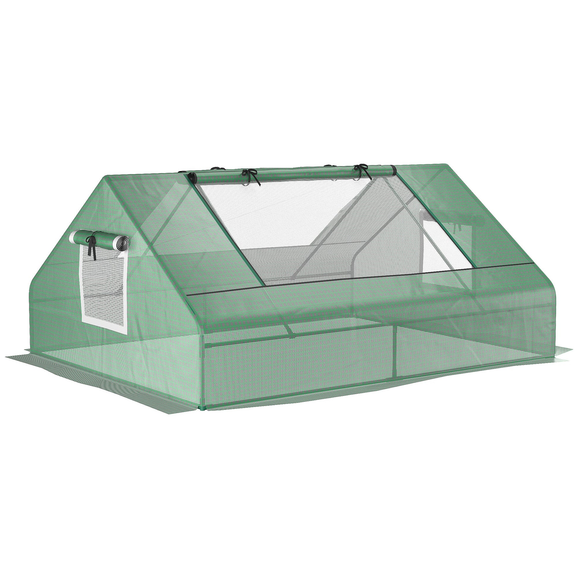 71" x 55" x 32" Mini Greenhouse Portable Hot House for Plants with 2 Large Windows and Ground Nails for Outdoor, Indoor, Garden, Gardening Kit, Green Mini Greenhouses Dark Green  at Gallery Canada