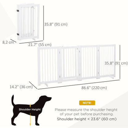 4 Panel Foldable Free Standing Pet Gate with Support Feet for Medium and Large Dogs, for Stairway, Doorway, Hallway Houses, Kennels & Pens   at Gallery Canada