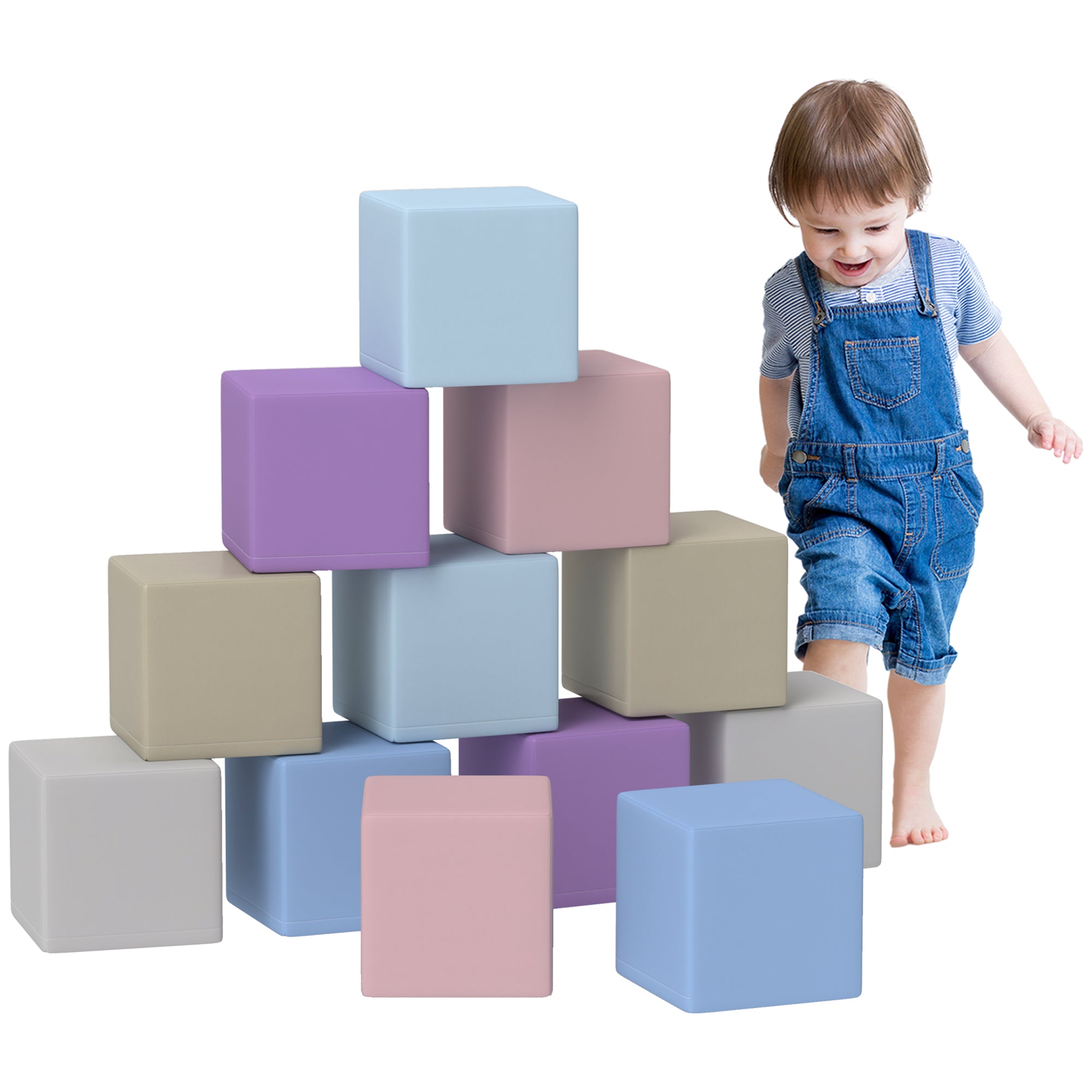 12 Piece Soft Play Blocks Soft Foam Toy Building And Stacking Blocks - Multicolours Baby Gym & Playmats   at Gallery Canada