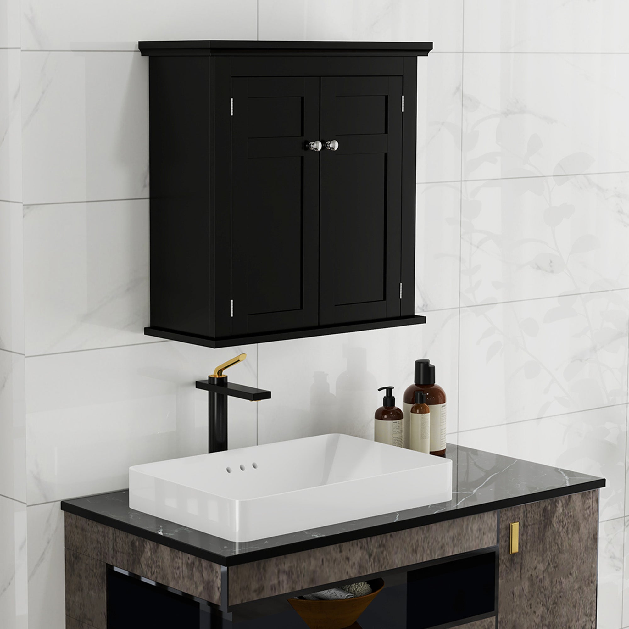 Bathroom Cabinet, Medicine Cabinet, Over Toilet Storage Cabinet with Adjustable Shelves for Entryway, Black Bathroom Cabinets at Gallery Canada