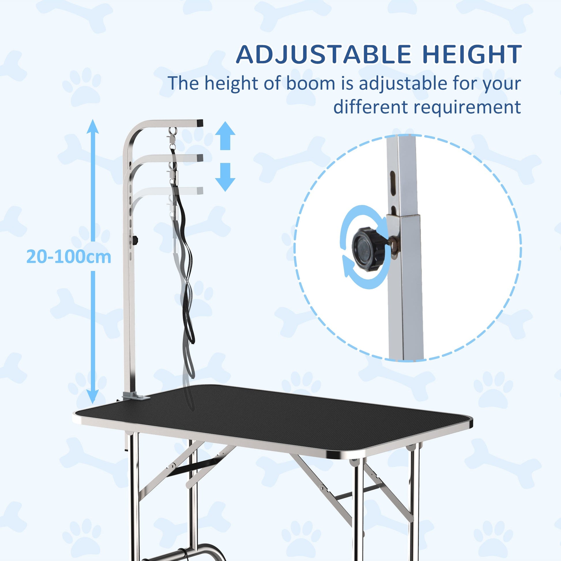 36-inch Dog Grooming Table Stainless Steel QUALITY GUARANTEED with Adjustable Arm and Basket Dog Grooming Tables   at Gallery Canada