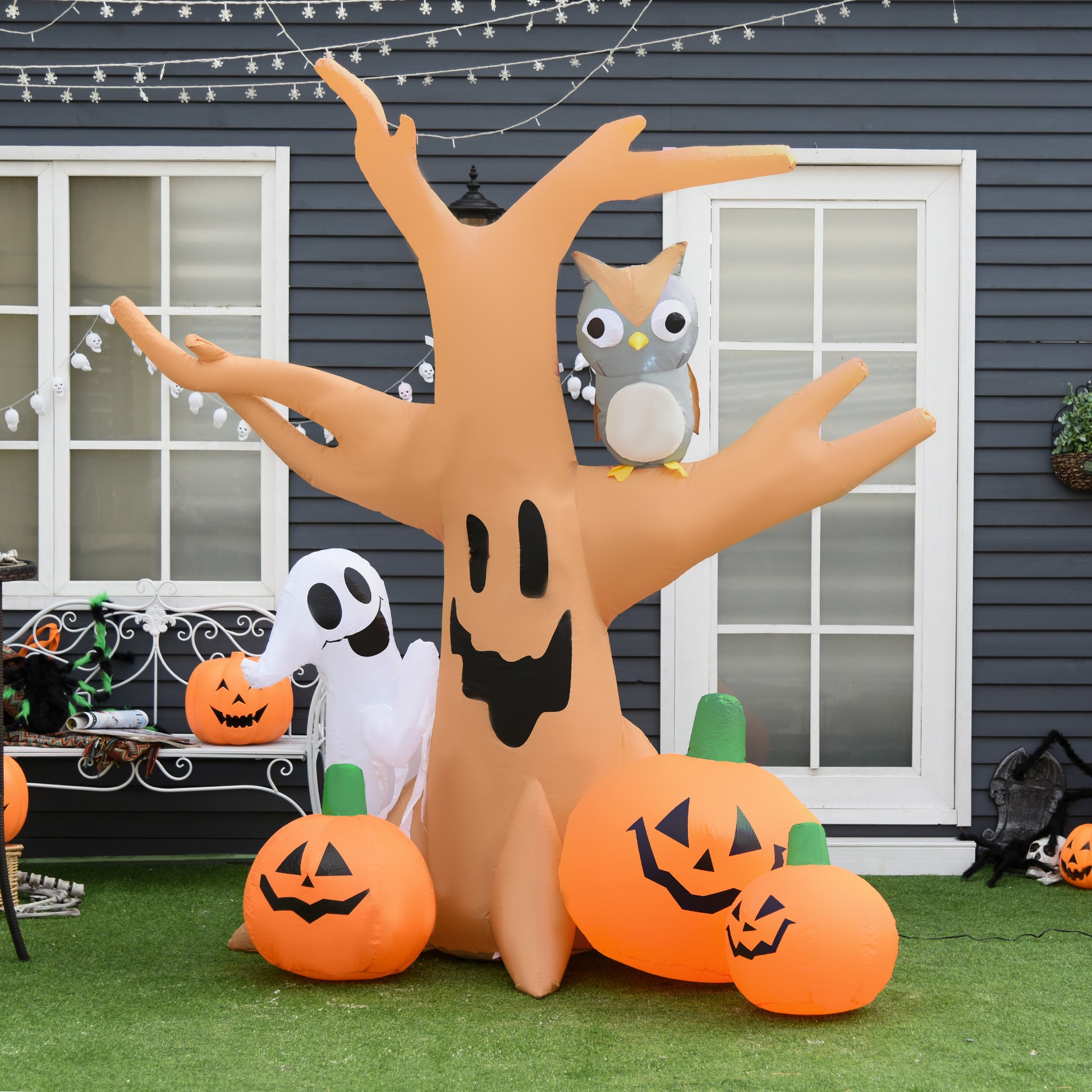 Inflatable Halloween Decoration Haunted Tree with Owl/Ghost/Pumpkins, Blow-Up Outdoor LED Display for Lawn, Garden, Party Halloween Decorations   at Gallery Canada